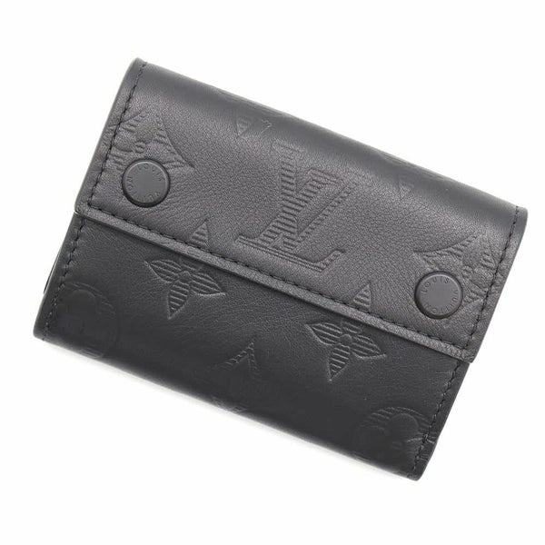 ルイヴィトン 三つ折り財布 モノグラム・シャドウ ディスカバリー・コンパクト ウォレットM67631 ブラック 黒