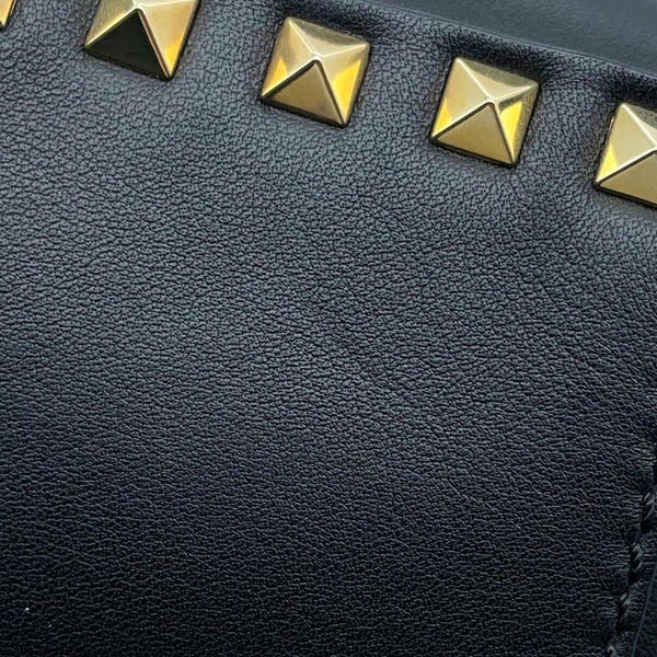 ヴァレンティノ・ガラヴァーニ ハンドバッグ ロックスタッズ レザー VALENTINO 2wayショルダーバッグ 黒