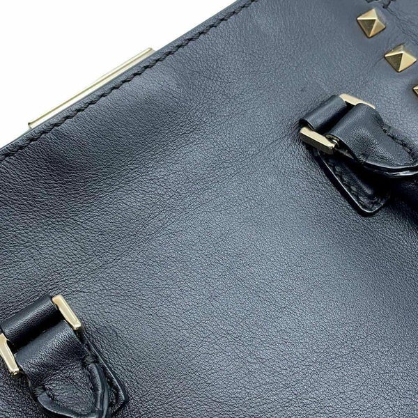 ヴァレンティノ・ガラヴァーニ ハンドバッグ ロックスタッズ レザー VALENTINO 2wayショルダーバッグ 黒