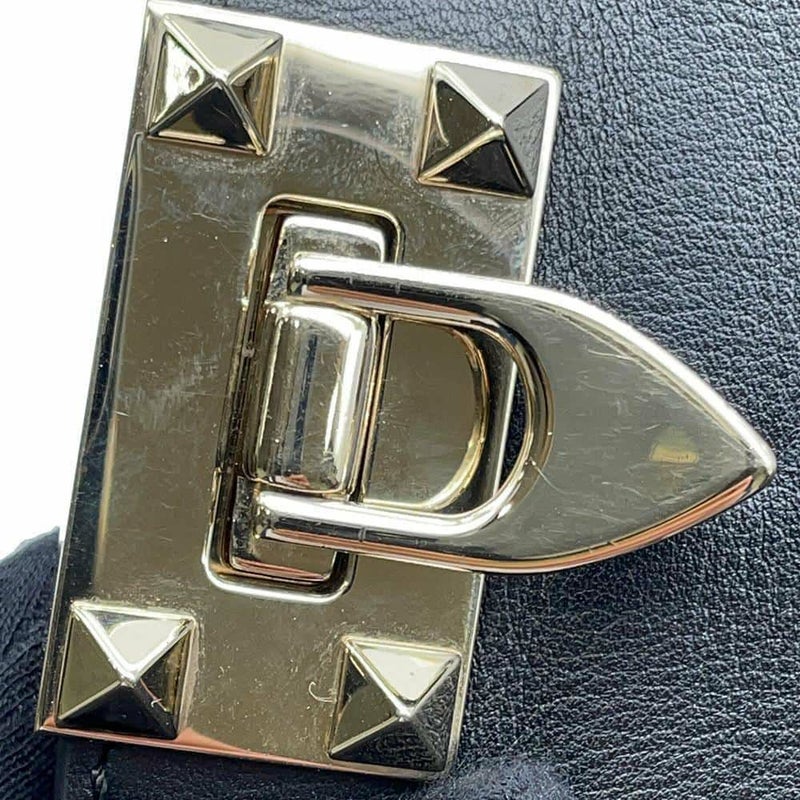 ヴァレンティノ・ガラヴァーニ ハンドバッグ ロックスタッズ レザー VALENTINO 2wayショルダーバッグ 黒