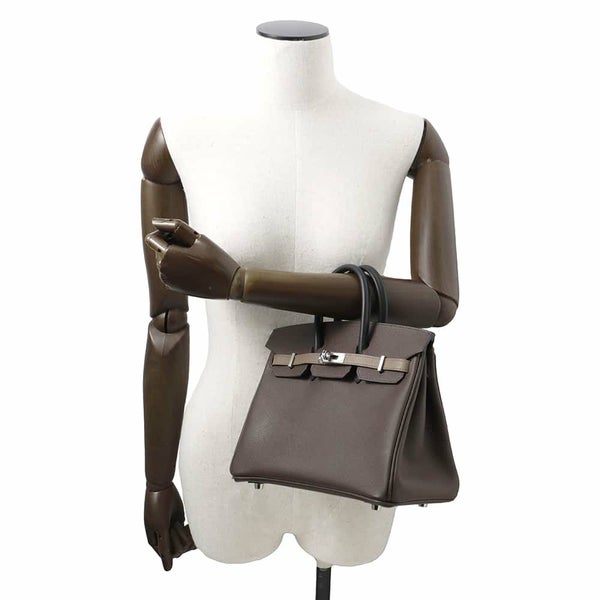 エルメス バーキン25 トリコロール エコルセ/エトゥープ/ブラック/シルバー金具 エプソン W刻印 HERMES Birkin