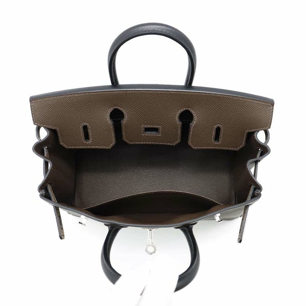 エルメス バーキン25 トリコロール エコルセ/エトゥープ/ブラック/シルバー金具 エプソン W刻印 HERMES Birkin