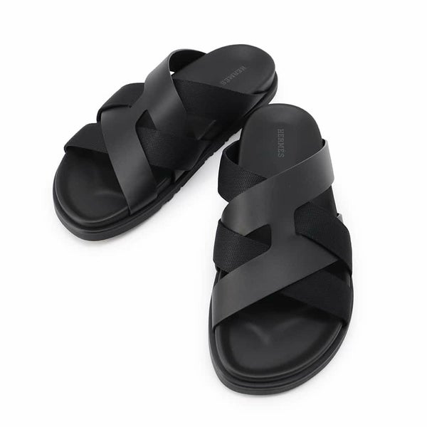 エルメス サンダル カジミール レザー メンズサイズ42 HERMES 靴 黒