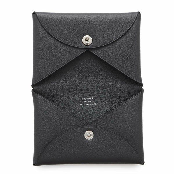 エルメス カードケース カルヴィ プロン/シルバー金具 エバーカラー U刻印 HERMES 名刺入れ