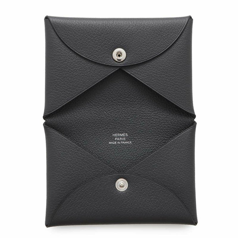 エルメス カードケース カルヴィ プロン/シルバー金具 エバーカラー U刻印 HERMES 名刺入れ