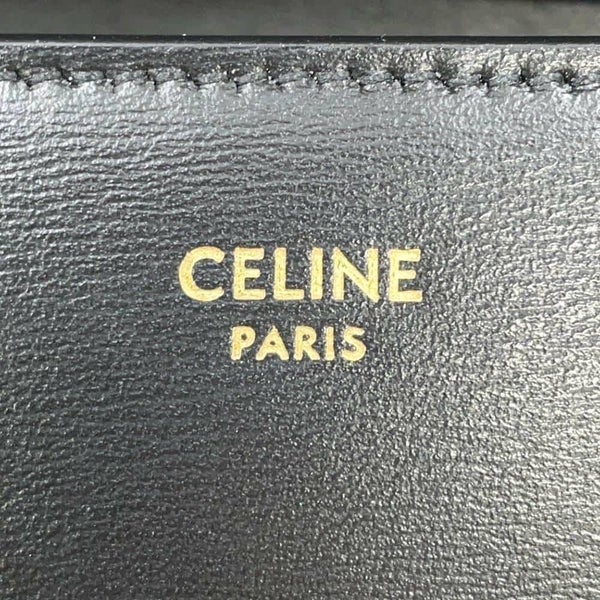 セリーヌ チェーンウォレット トリオンフ マーゴ シャイニーカーフレザー 10L033DPV CELINE 黒