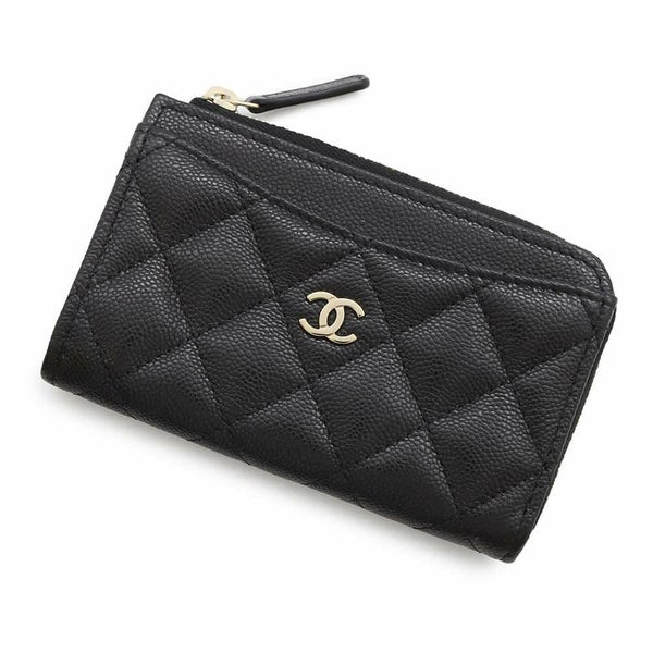 シャネル コインケース マトラッセ ココマーク キャビアスキン AP3179 CHANEL フラグメント カードケース 黒