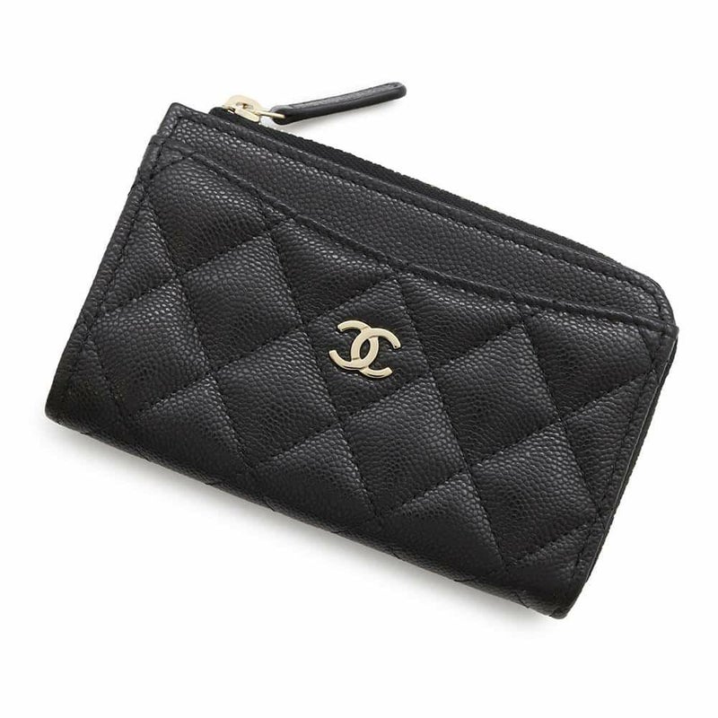 シャネル コインケース マトラッセ ココマーク キャビアスキン AP3179 CHANEL フラグメント カードケース 黒