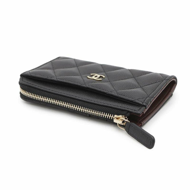 シャネル コインケース マトラッセ ココマーク キャビアスキン AP3179 CHANEL フラグメント カードケース 黒