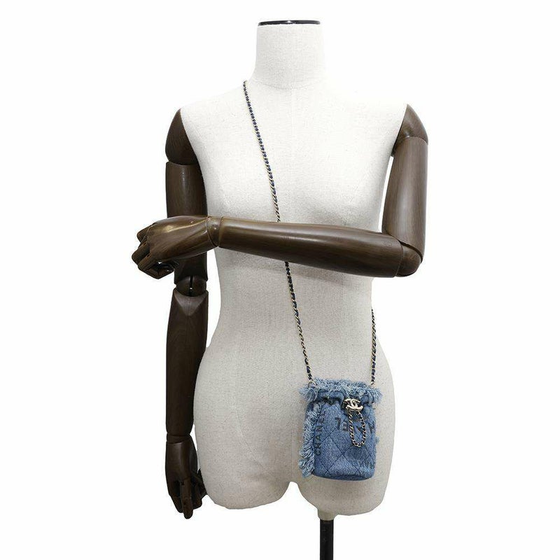 シャネル チェーンショルダーバッグ デニム マトラッセ ココマーク AP2603 CHANEL ミニバッグ