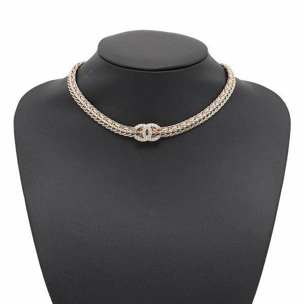シャネル チョーカー ココマーク レザー ラインストーン メタル B22 S AB8307 CHANEL アクセサリー