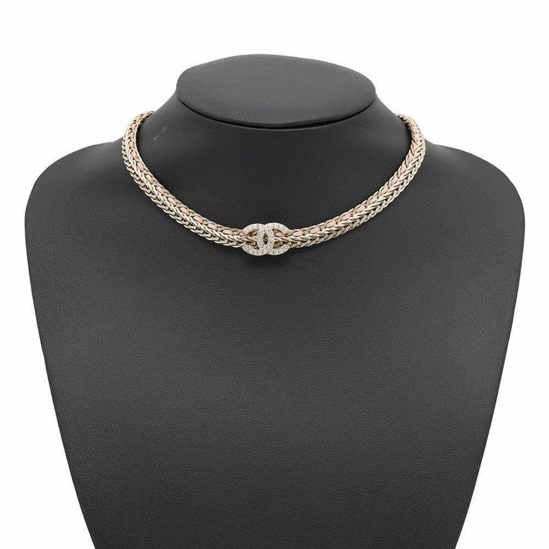 シャネル チョーカー ココマーク レザー ラインストーン メタル B22 S AB8307 CHANEL アクセサリー