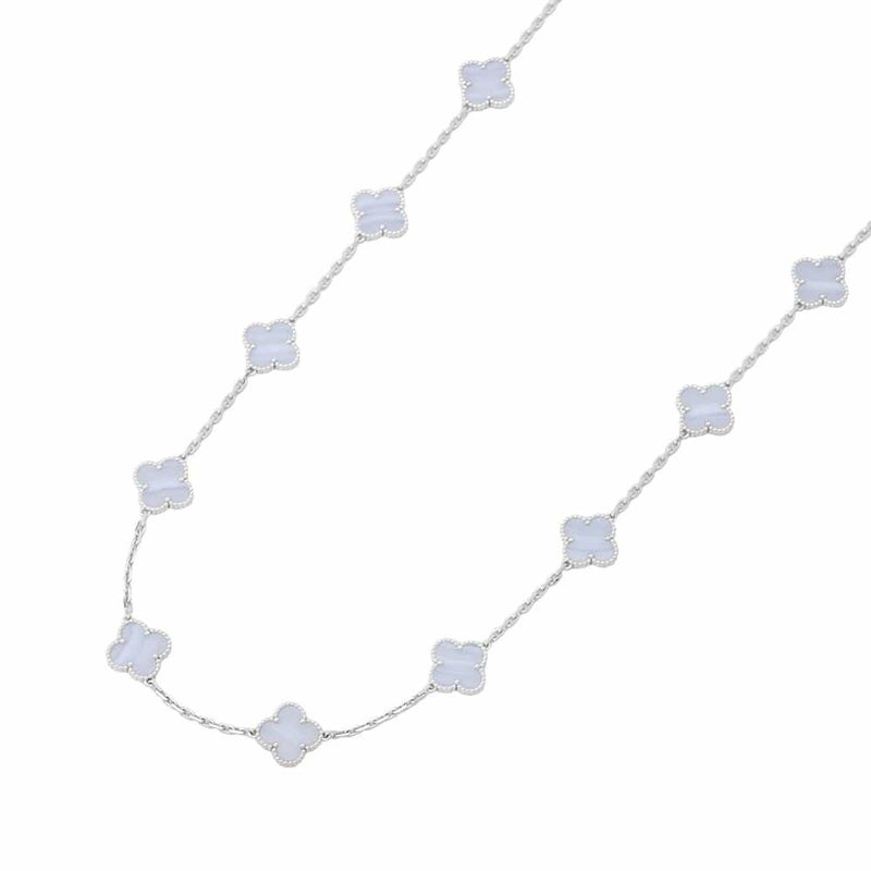 ヴァンクリーフ&アーペル ネックレス ヴィンテージ アルハンブラ ロングネックレス 20モチーフ カルセドニー K18WG VCARD80900