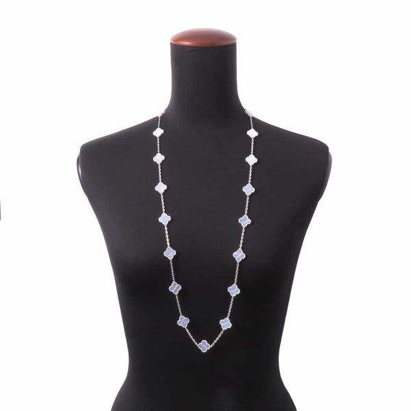 ヴァンクリーフ&アーペル ネックレス ヴィンテージ アルハンブラ ロングネックレス 20モチーフ カルセドニー K18WG VCARD80900