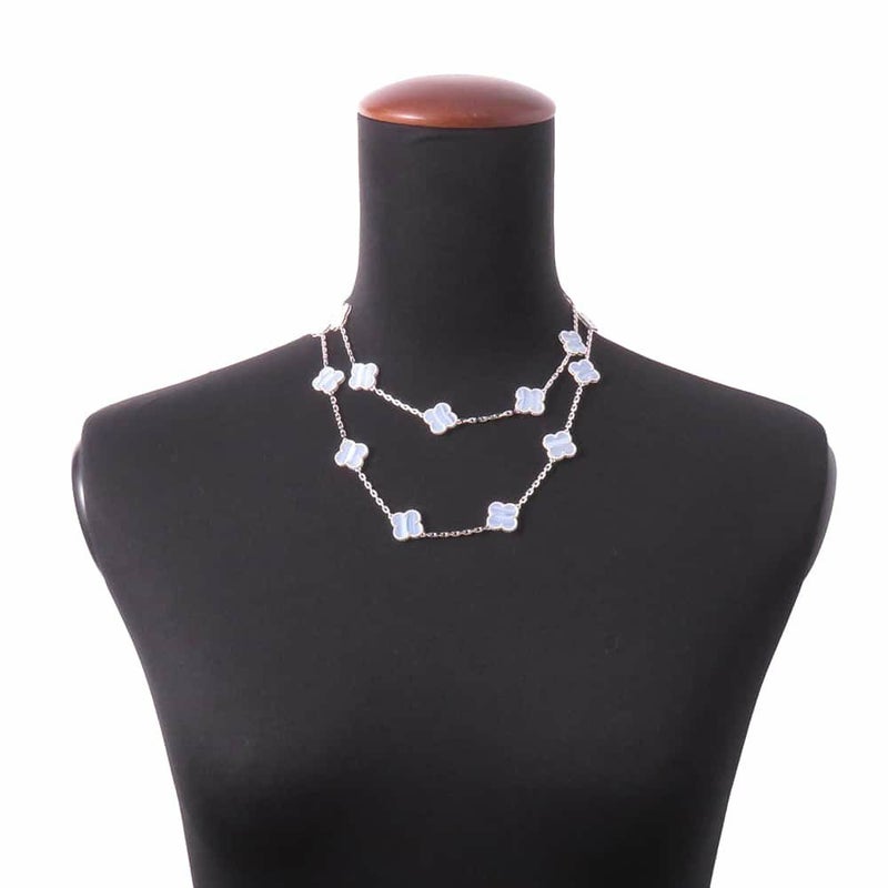 ヴァンクリーフ&アーペル ネックレス ヴィンテージ アルハンブラ ロングネックレス 20モチーフ カルセドニー K18WG VCARD80900