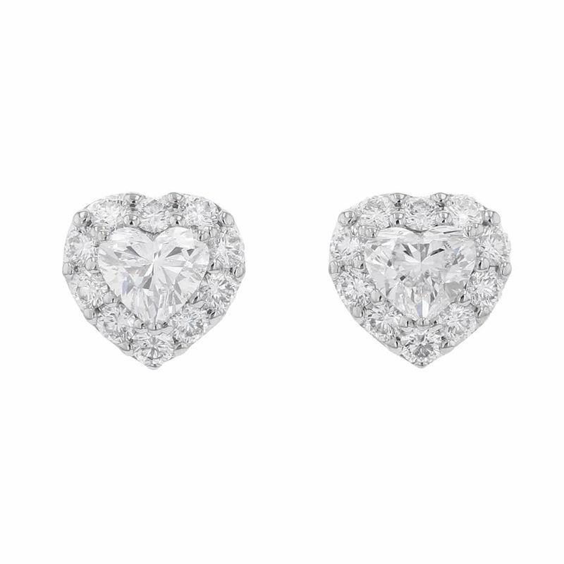 グラフ ピアス アイコン ハートシェイプ ダイヤモンド スタッドイヤリング ダイヤ 中石0.70ct/0.73ct K18WGホワイトゴールド GIA鑑定書付き