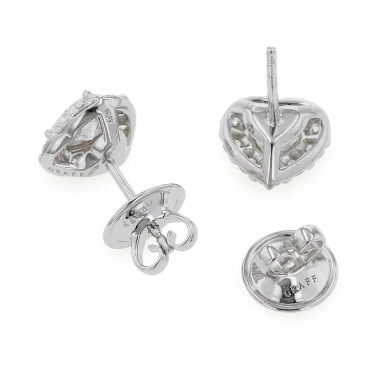 グラフ ピアス アイコン ハートシェイプ ダイヤモンド スタッドイヤリング ダイヤ 中石0.70ct/0.73ct K18WGホワイトゴールド GIA鑑定書付き