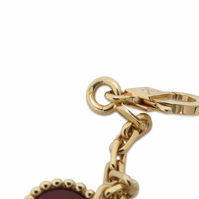 ヴァンクリーフ&アーペル ブレスレット ラッキー アルハンブラ 4モチーフ カーネリアン タイガーズアイ マザーオブパール マラカイト K18YG