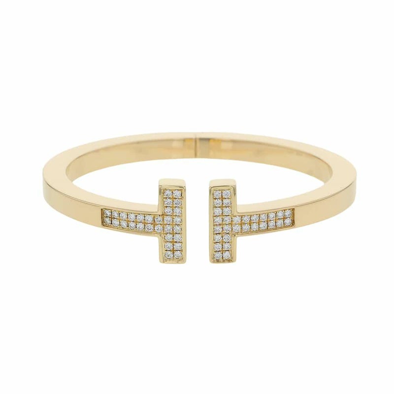 ティファニー ブレスレット Tスクエア パヴェ ダイヤモンド スモール ダイヤ 計0.74ct K18YGイエローゴールド 60153367