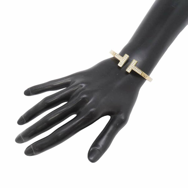 ティファニー ブレスレット Tスクエア パヴェ ダイヤモンド スモール ダイヤ 計0.74ct K18YGイエローゴールド 60153367