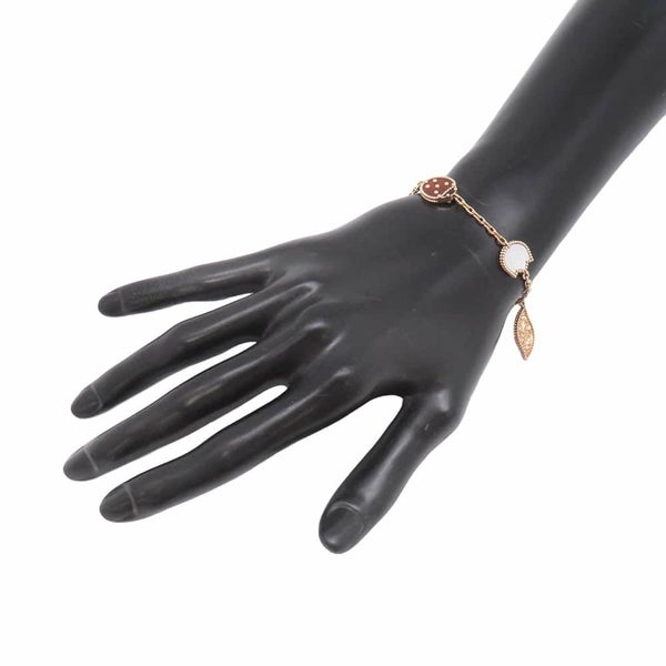 ヴァンクリーフ&アーペル ブレスレット ラッキースプリング 5モチーフ オニキス カーネリアン マザーオブパール K18PG VCARP7RR00