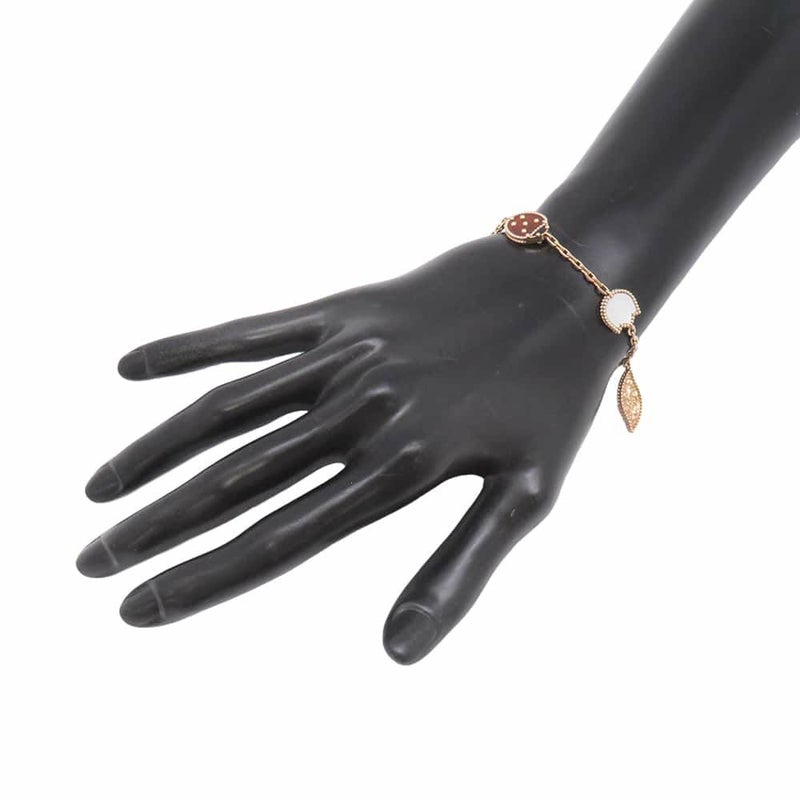 ヴァンクリーフ&アーペル ブレスレット ラッキースプリング 5モチーフ オニキス カーネリアン マザーオブパール K18PG VCARP7RR00