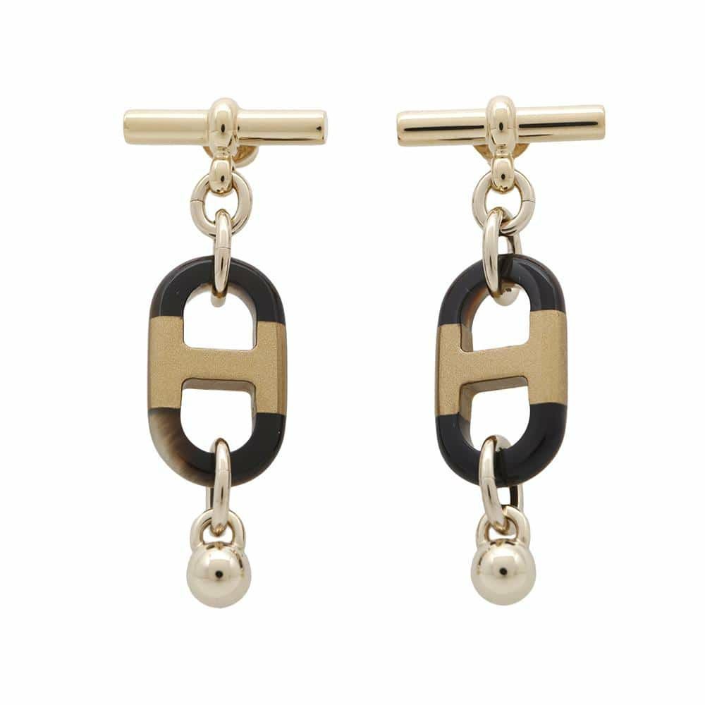 HERMES エルメス シュルメール pm ピアス バッファロー エルメス ピアス シュル・メール PM バッファローホーン/メタル HERMES