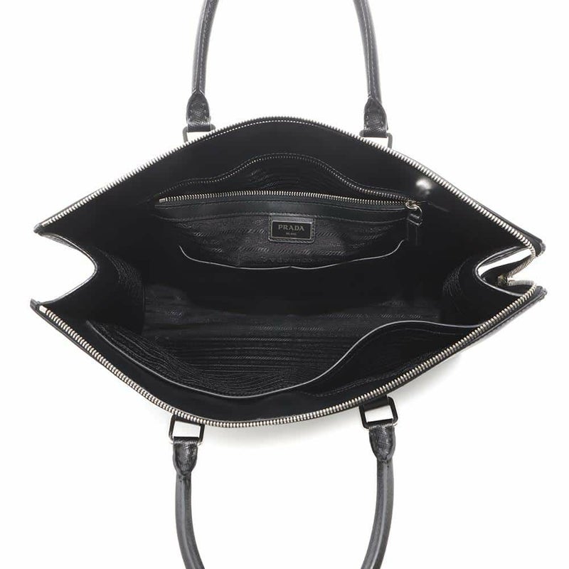 プラダ トートバッグ トライアングルロゴ サフィアーノレザー 2VG039 PRADA 黒