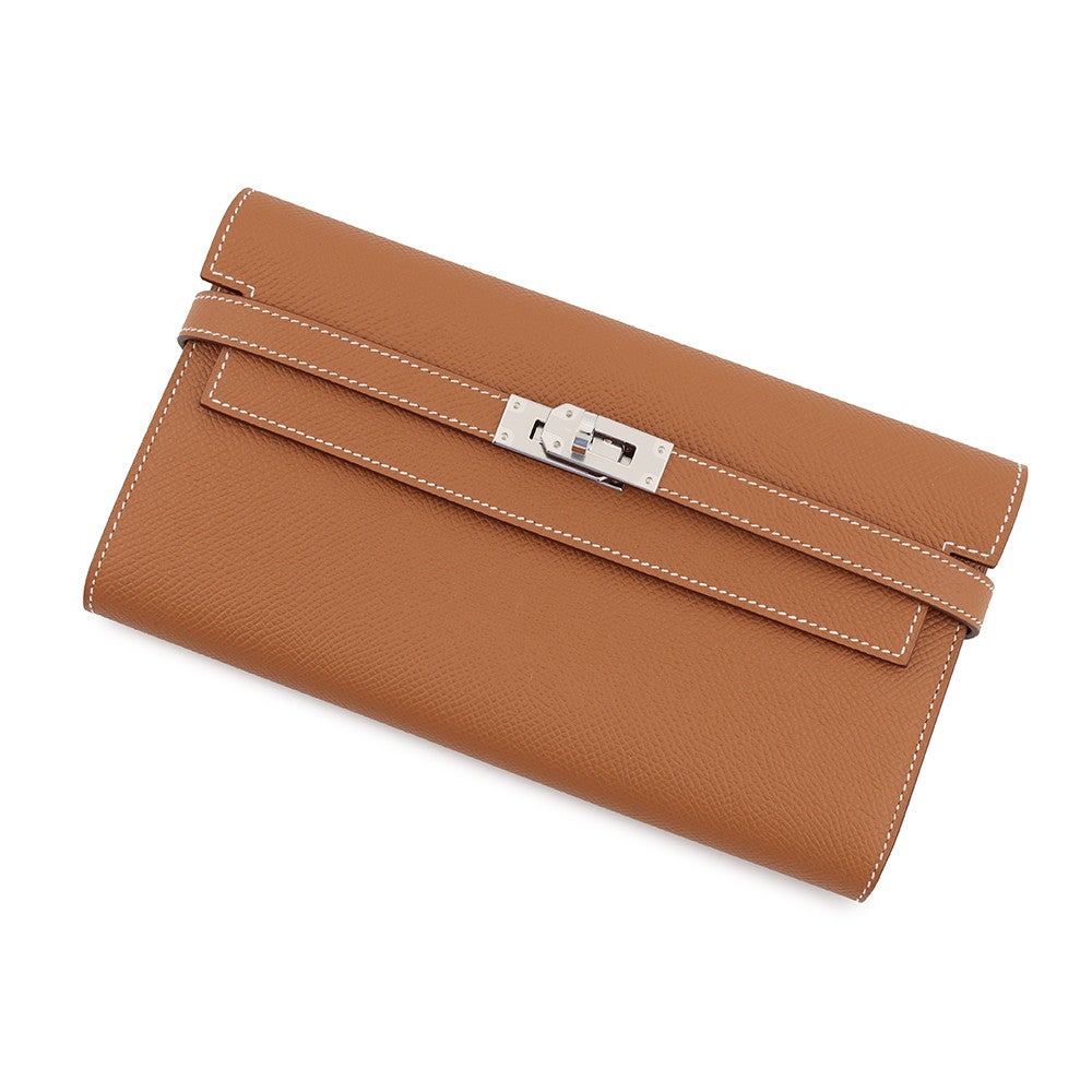 エルメス 長財布 ケリーウォレット ロング ゴールド/シルバー金具
