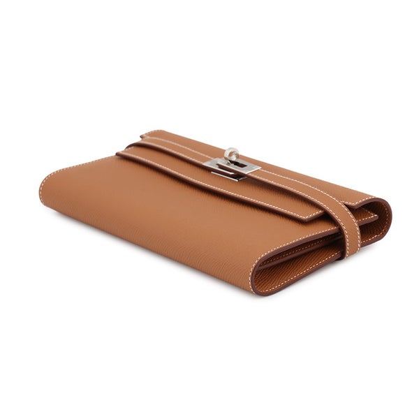 エルメス 長財布 ケリーウォレット ロング ゴールド/シルバー金具 エプソン B刻印 財布