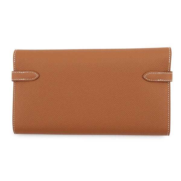 エルメス 長財布 ケリーウォレット ロング ゴールド/シルバー金具 エプソン B刻印 財布