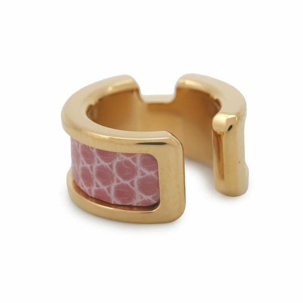 エルメス イヤーカフ オランプ ピンク/ゴールド金具 メタル リザード HERMES アクセサリー