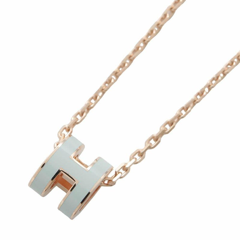 エルメス ネックレス ミニ・ポップアッシュ ヴェールペパーミント/ピンクゴールド金具 HERMES アクセサリー