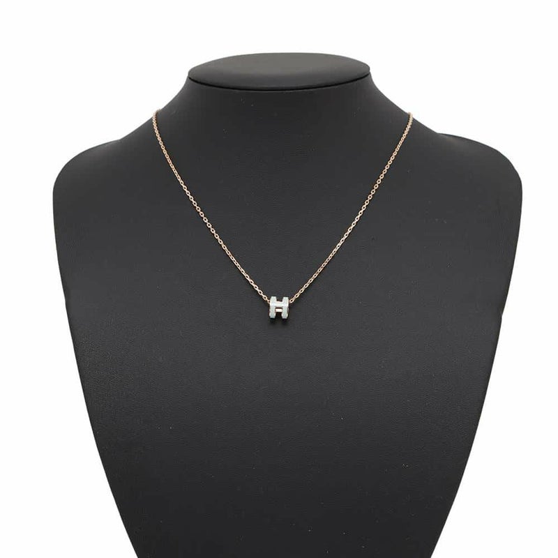 エルメス ネックレス ミニ・ポップアッシュ ヴェールペパーミント/ピンクゴールド金具 HERMES アクセサリー
