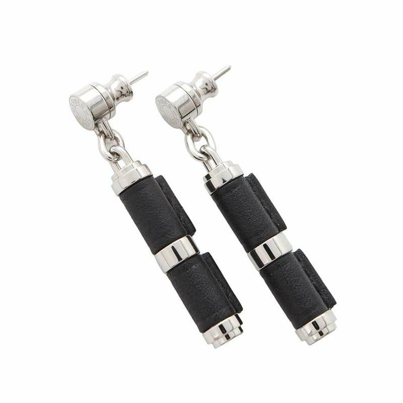 エルメス ピアス シャルニエール PM ブラック/シルバー金具 スイフト HERMES アクセサリー 黒