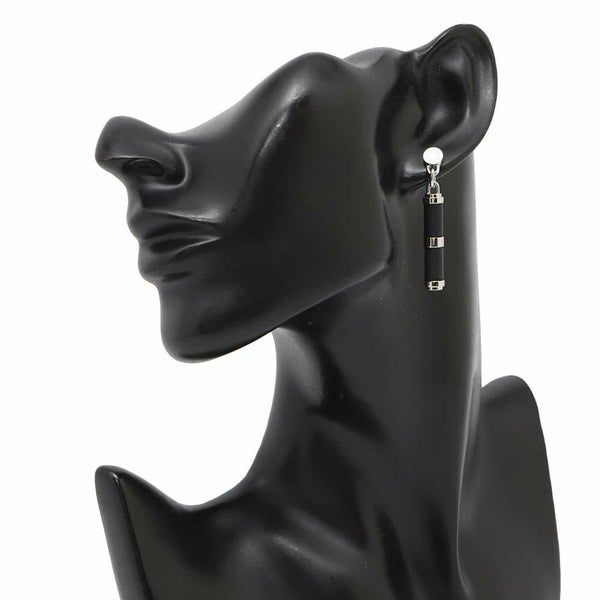 エルメス ピアス シャルニエール PM ブラック/シルバー金具 スイフト HERMES アクセサリー 黒