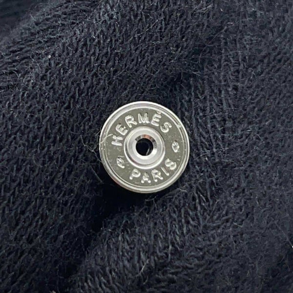 エルメス ピアス シャルニエール PM ブラック/シルバー金具 スイフト HERMES アクセサリー 黒