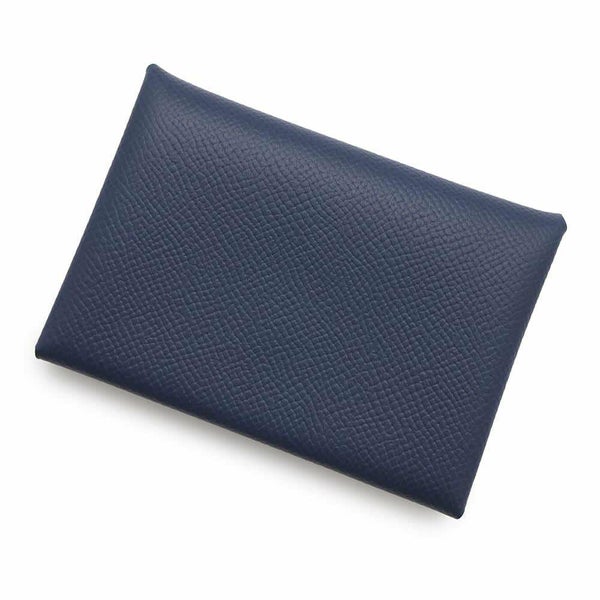 エルメス コインケース カルヴィ デュオ ブルーネイビー/シルバー金具 エプソン B刻印 財布