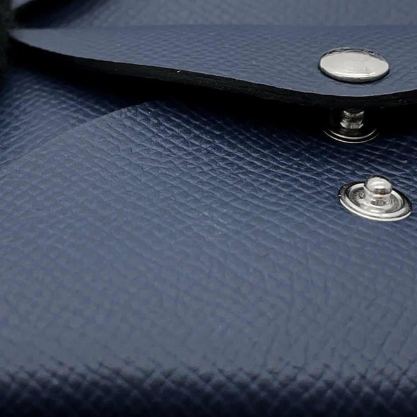 エルメス コインケース カルヴィ デュオ ブルーネイビー/シルバー金具 エプソン B刻印 財布