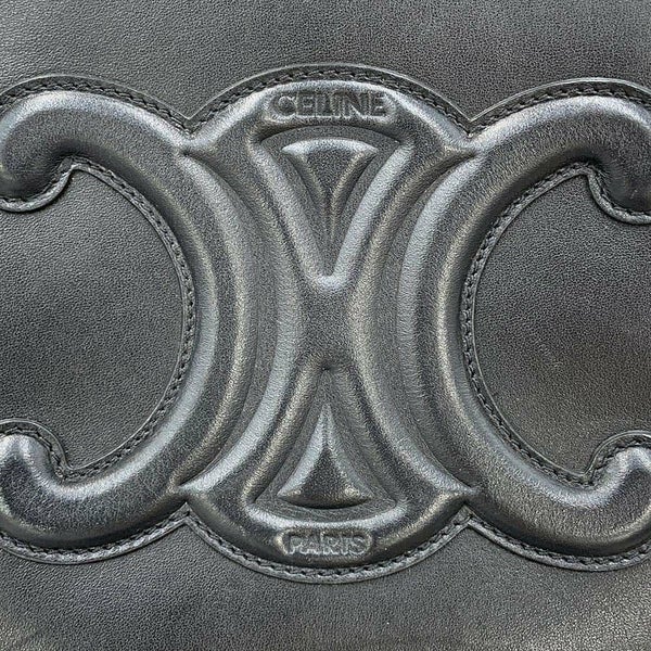 セリーヌ ショルダーバッグ スモール バケット キュイル トリオンフ カーフレザー 198243 CELINE 黒