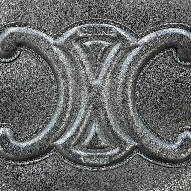 セリーヌ ショルダーバッグ スモール バケット キュイル トリオンフ カーフレザー 198243 CELINE 黒