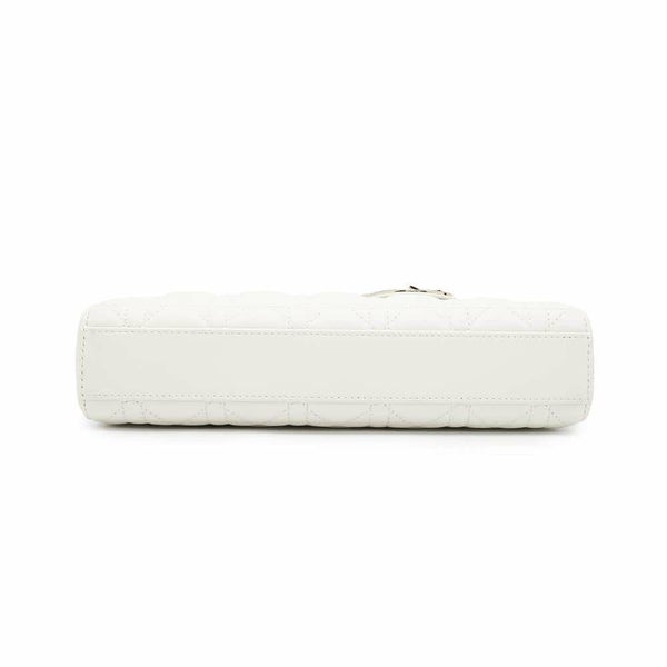 ディオール ハンドバッグ レディ D-JOY カナージュ ミディアム ラムスキン M0540ONGE Christian Dior 2way 白 ホワイト