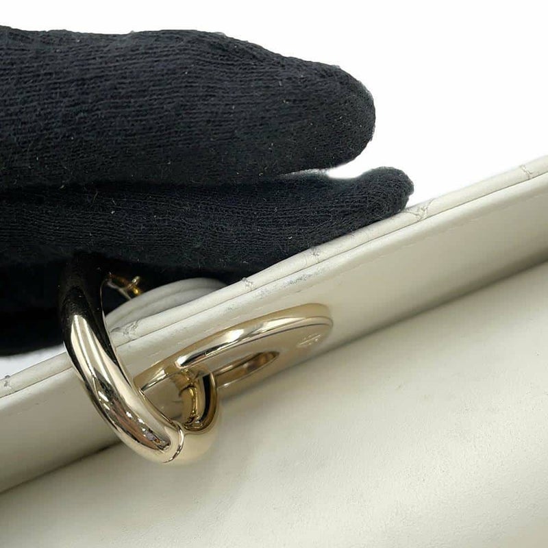 ディオール ハンドバッグ レディ D-JOY カナージュ ミディアム ラムスキン M0540ONGE Christian Dior 2way 白 ホワイト