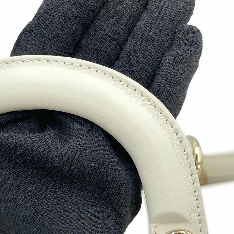 ディオール ハンドバッグ レディ D-JOY カナージュ ミディアム ラムスキン M0540ONGE Christian Dior 2way 白 ホワイト