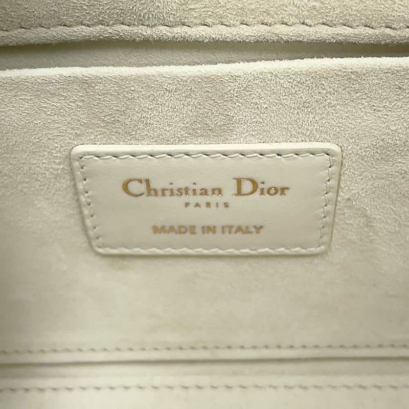 ディオール ハンドバッグ レディ D-JOY カナージュ ミディアム ラムスキン M0540ONGE Christian Dior 2way 白 ホワイト