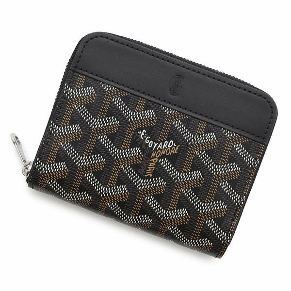 ゴヤール コインケース ヘリンボーン マティニョン PM GOYARD ラウンドジップ 財布 黒