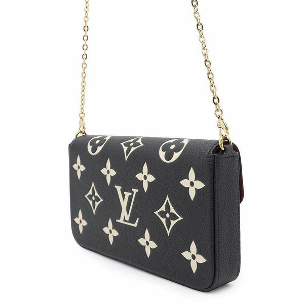 ルイヴィトン チェーンウォレット バイカラー モノグラム・アンプラント ポシェット・フェリシー M80482 黒 ブラック