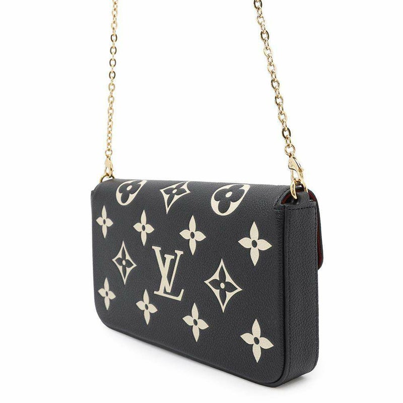 ルイヴィトン チェーンウォレット バイカラー モノグラム・アンプラント ポシェット・フェリシー M80482 黒 ブラック