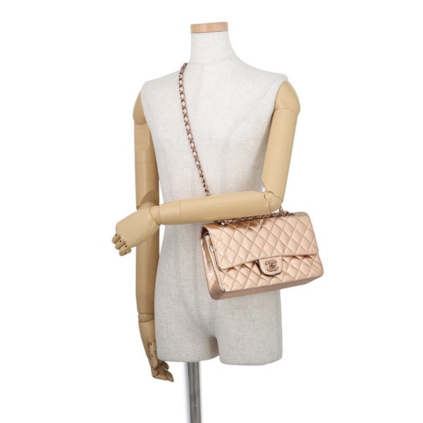 シャネル チェーンショルダーバッグ マトラッセ 25 ダブルフラップ メタリックカーフレザー CHANEL 2008年モバイルアート東京限定