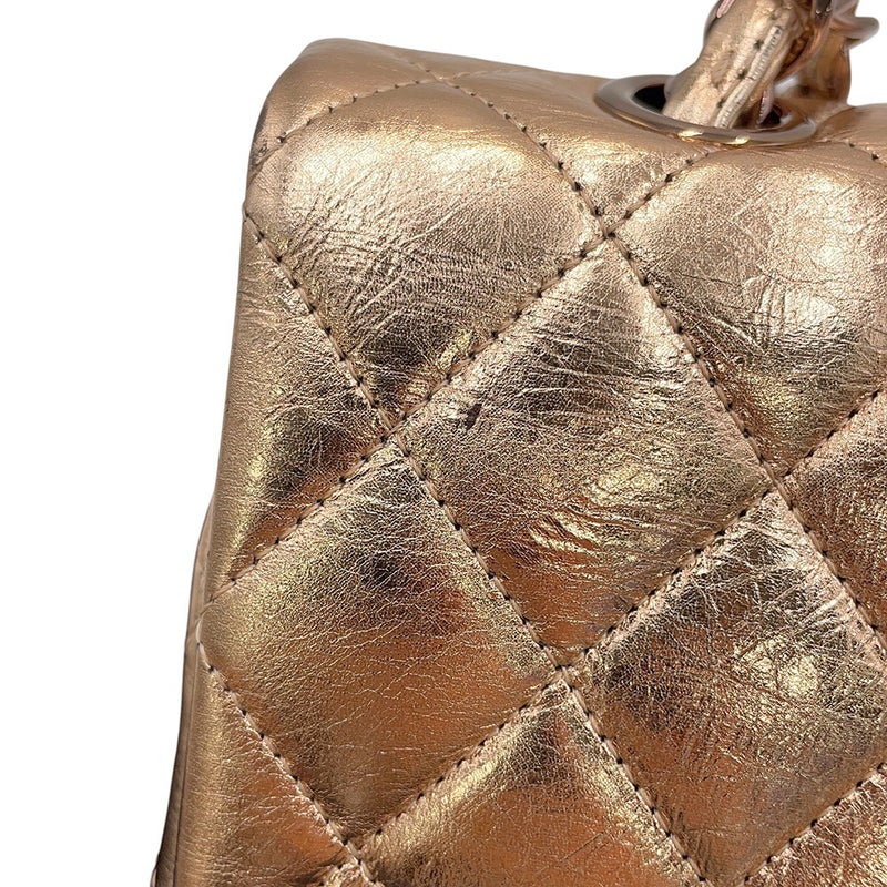 シャネル チェーンショルダーバッグ マトラッセ 25 ダブルフラップ メタリックカーフレザー CHANEL 2008年モバイルアート東京限定